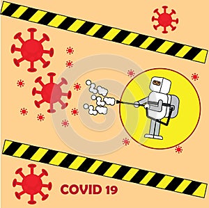 Covid 19. Coronavirus Disease. Preventive Measures. Spray to cleaning and disinfect virus