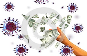 Covid-19 coronavirus  financial aid support - 3d rendering