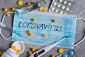 Covid-19 Coronavirus and the flu epidemic. Speculation and business on the vaccine and pills. Money and health, pandemic worldwide