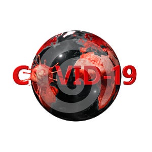 Covid 19 Coronavirus icon sign banner. Isolated 3d rendering