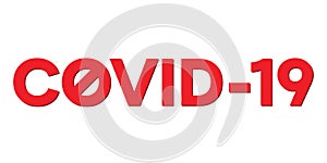 Covid-19 coronavirus infection logo in red colors