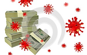 Covid-19 coronavirus money euro dollars hands infection