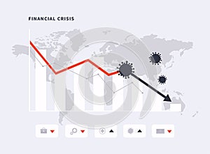 COVID-19 Coronavirus outbreak financial crisis. Economy and disease as an economic. Financial crisis concept