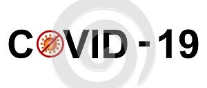 Covid-19 Coronavirus sign & symbol, vector Illustration concept inscription typography design logo.