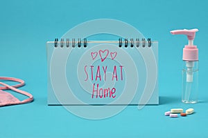 Covid-19 coronavirus `STAY HOME / STAY AT HOME`