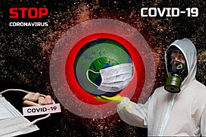 COVID-19 coronavirus strain taken over world. Coronavirus stop concept COVID-19