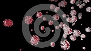 COVID-19 Coronavirus Virus Swirling on Black Background Vertical Video