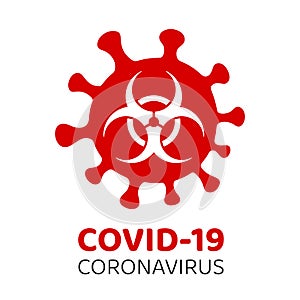 Covid-19 Coronavirus warning and attention icon. Covid-19 Biohazard warning sign. Coronavirus outbreak. Epidemic and pandemic