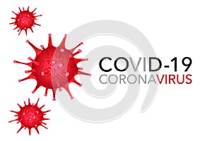 Covid 19, covid-19, corona virus pandemic global warning, red coronavirus symbol and icon vector  illustration