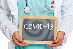 COVID-19 COVID Corona virus coronavirus disease doctor ill illness health slate