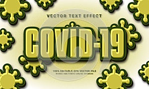 Covid-19 editable text effect with corona virus theme