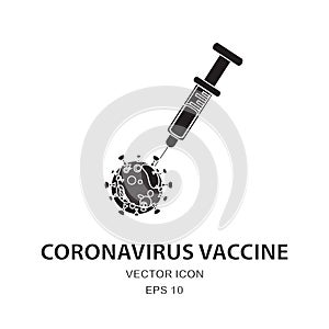 COVID-19 or Flu Coronavirus Vaccine Icon. Vector Illustration Concept.