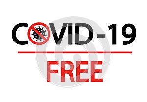 Covid-19 free. Corona virus concept