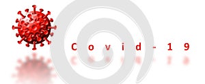 Covid-19 inscription with coronavirus symbol