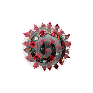 COVID-19 Isolated on a white background Chinese coronavirus under the microscope. Realistic vector 3d illustration
