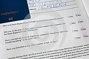 Covid-19 medical declaration form