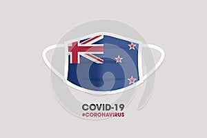 Covid 19 mouth mask with the flag of New Zealand