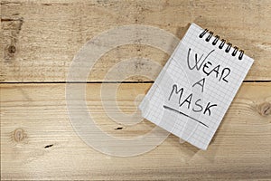 Covid-19 notes: wear a mask on right