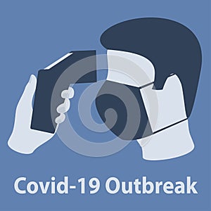 Covid-19 Outbreak. Body Temperature Check Sign