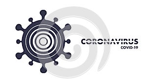 COVID-19 pandemic abstract background Illustration. Coronavirus logo, symbol. Flat vector illustration
