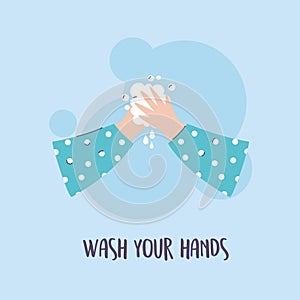 Covid 19 pandemic infographic, washing your hands frequently, prevention