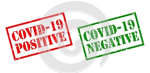 Covid-19 positive and negative stamp