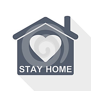 Covid-19 quarantine stay hone vector icon, coronavirus pandemic concept illustration