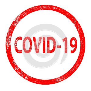 Covid 19 Red Rubber Ink Stamp