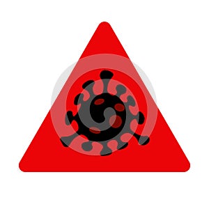 COVID-19 SARS CoV 2 coronavirus flat vector warning sign, No. 4 variant