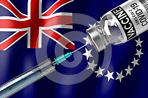Covid-19, SARS-CoV-2, coronavirus vaccination programme in Cook Islands, vial and syringe