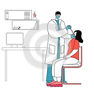 Covid-19 testing carried out by a doctor