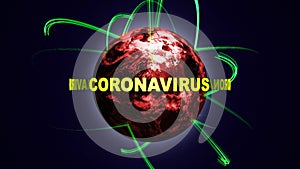COVID-19 Text Animation Around the Earth, Background, Loop, 4k