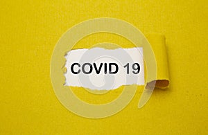 Covid 19 text on white background