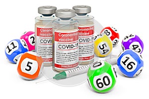 COVID-19 vaccine lottery concept. 3D rendering