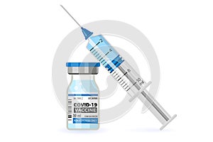 Covid-19 Vaccine and Syringe Injection