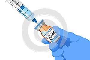 Covid-19 Vaccine and Syringe Injection