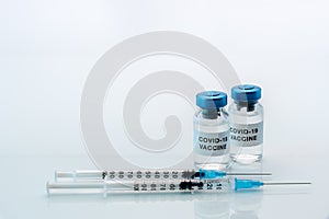 COVID-19 vaccine Vials with syringes