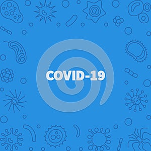 COVID-19 vector Coronavirus concept outline frame