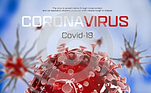 COVID-19 Virus cells or bacteria molecule. Flu, view of a coronavirus under a microscope, infectious disease. Germs, bacteria,
