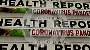 Covid-19 virus health report newspaper printing press