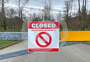 COVID 19 Virus Pandemic Closed Sign