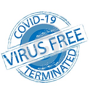 Covid-19 Virus Terminated Virus Free Stamp