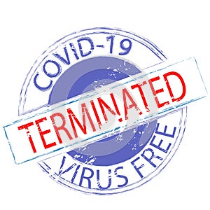 Covid-19 Virus Terminated Virus Free Stamp