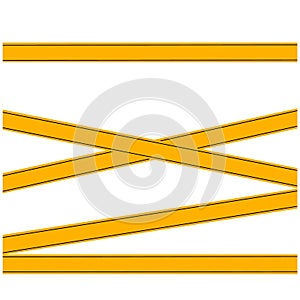 Covid-19 warning tapes. Black and yellow stripe without inscription. Vector illustration