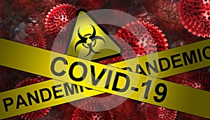 Covid 19 yellow warning tape