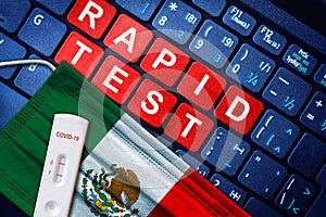 COVID-19 Antigen Rapid Test Kit on Mexico Flag photo