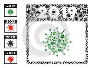 2019kalendář ikona mozaika položek 