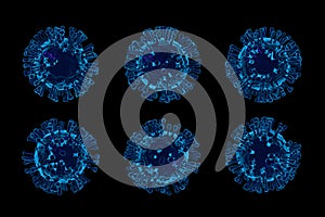 Covid-19, coronavirus, 3D virus render on background