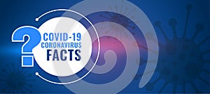 Covid19 coronavirus facts and question and answer background photo