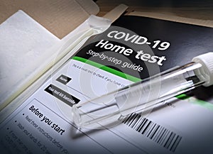 Covid 19 Coronavirus Home Test with Vial Sample from UK Health photo